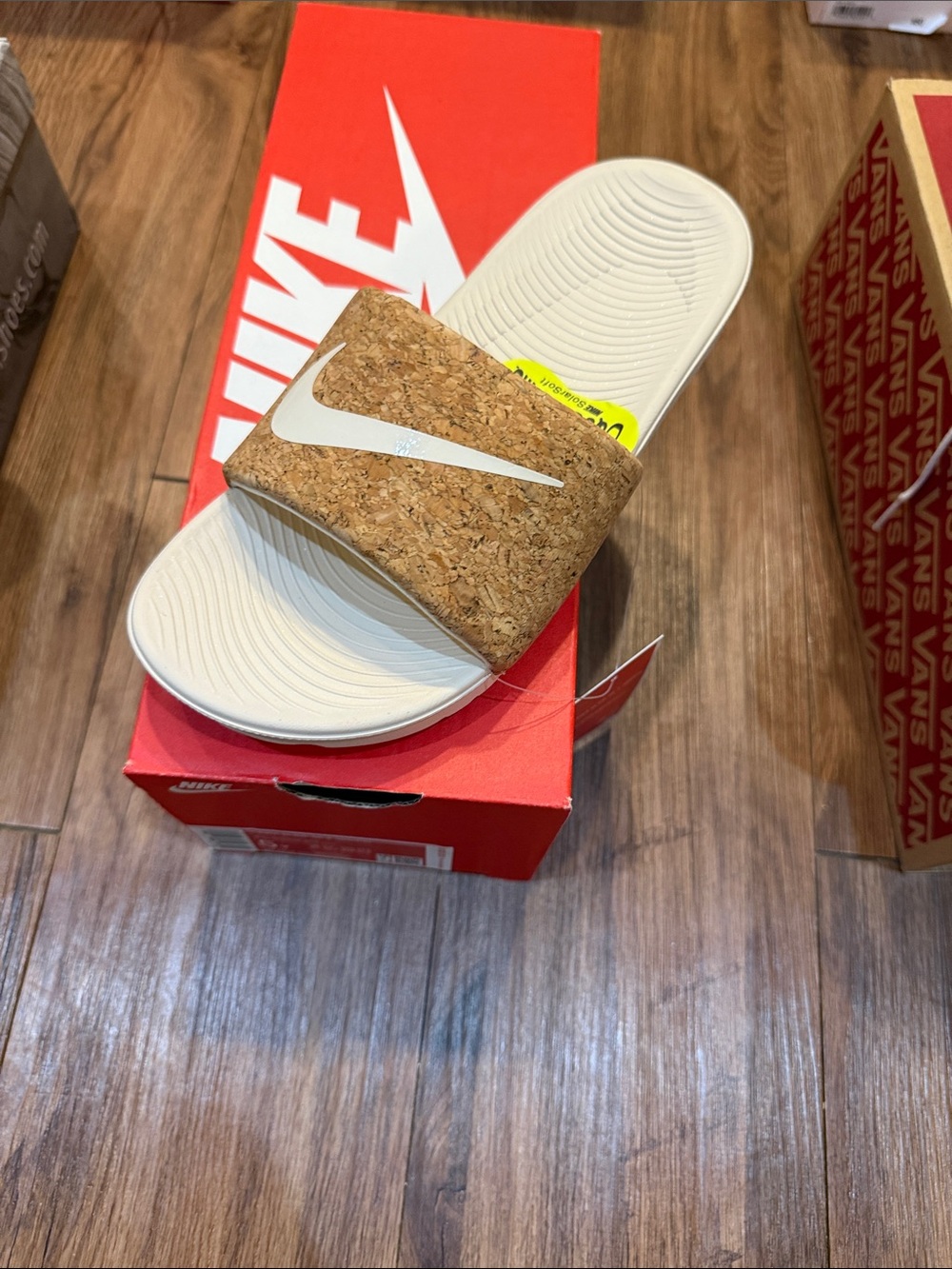 Nike Cork Slide Sandal with White Swoosh